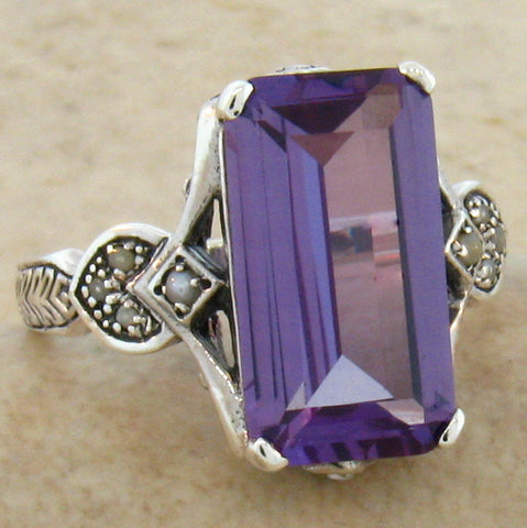Alexandrite Ring with Seed Pearls