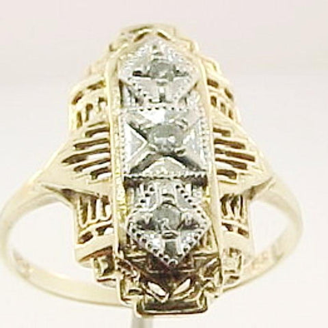 Antique Diamond Trio Gold Ring