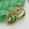 Snake Ring for 2 Fingers-Goldplated Brass