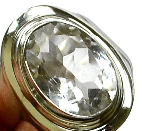 Sparkling Quartz Sterling Ring - Size 7.5