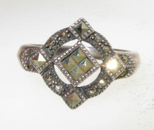 Vintage .5ct Marcasite Sterling Ring - Size 7
